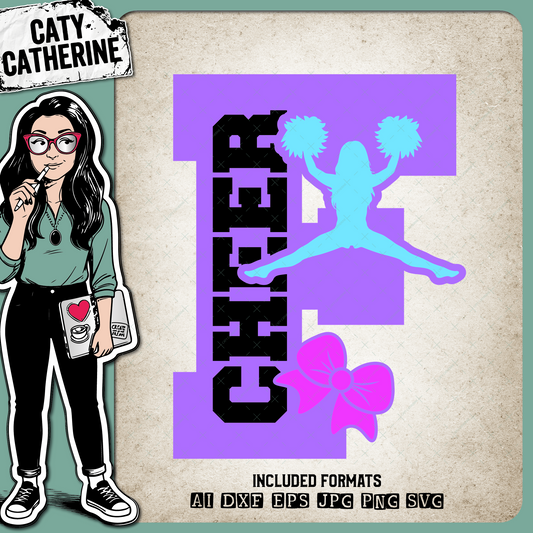 Letter F Cheerleading Monogram Letters – Monograms SVG Design by Caty Catherine