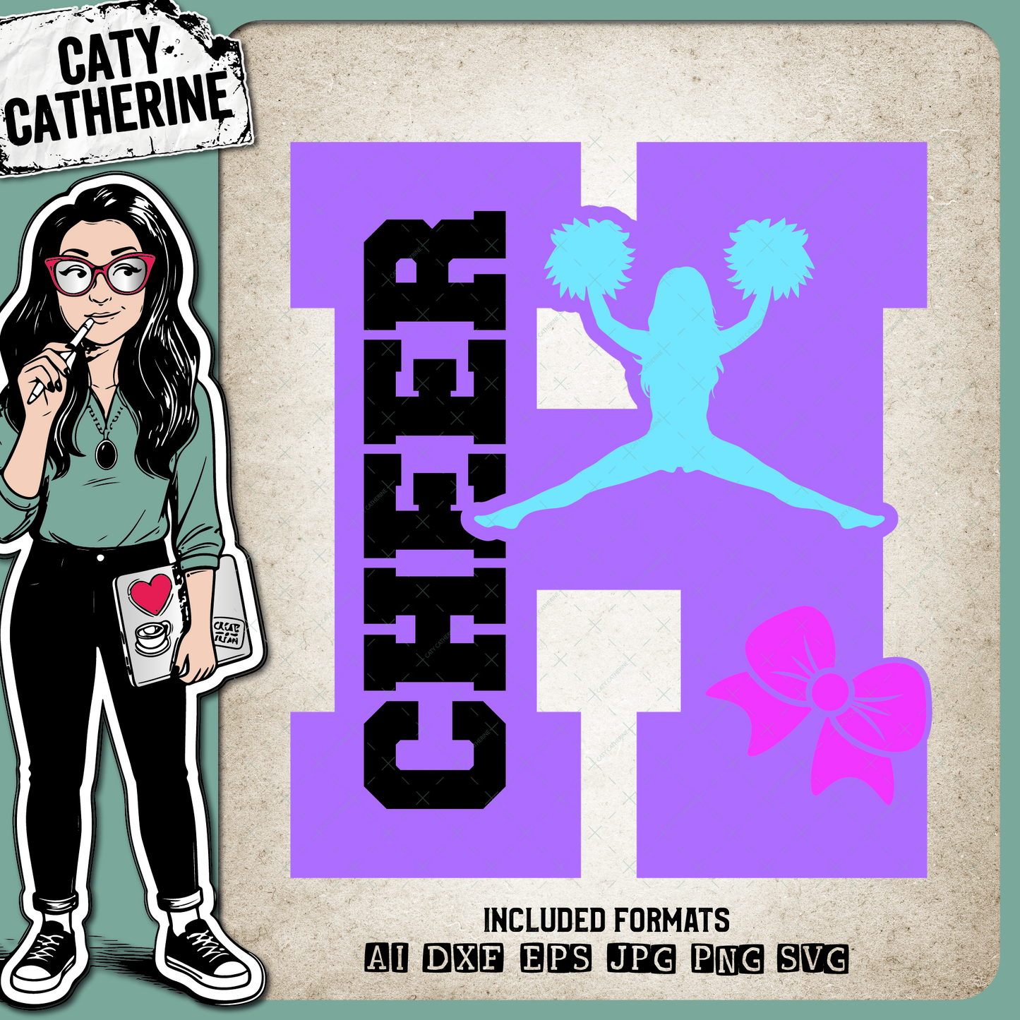 Letter H Cheerleading Monogram Letters – Monograms SVG Design by Caty Catherine