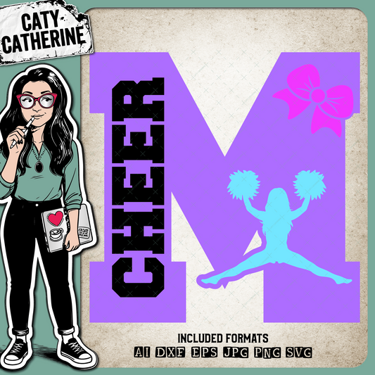 Letter M Cheerleading Monogram Letters – Monograms SVG Design by Caty Catherine