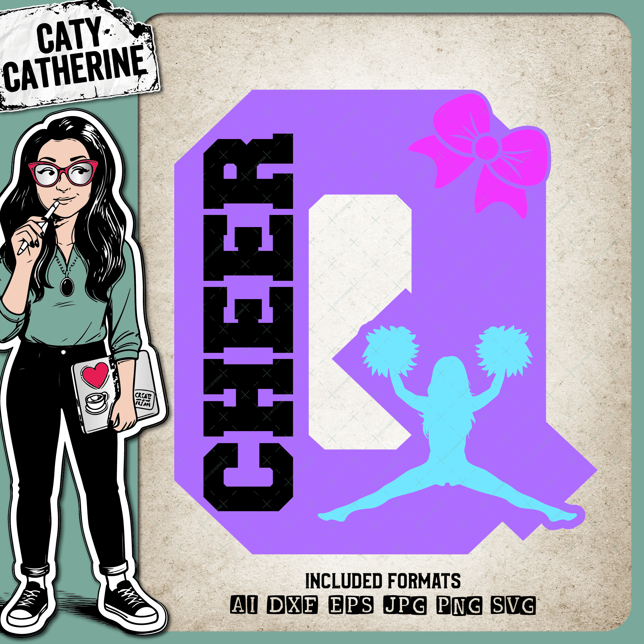 Letter Q Cheerleading Monogram Letters – Monograms SVG Design by Caty Catherine