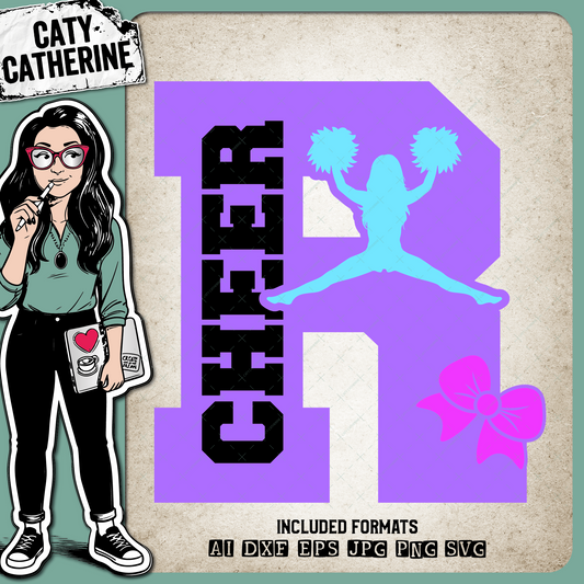Letter R Cheerleading Monogram Letters – Monograms SVG Design by Caty Catherine