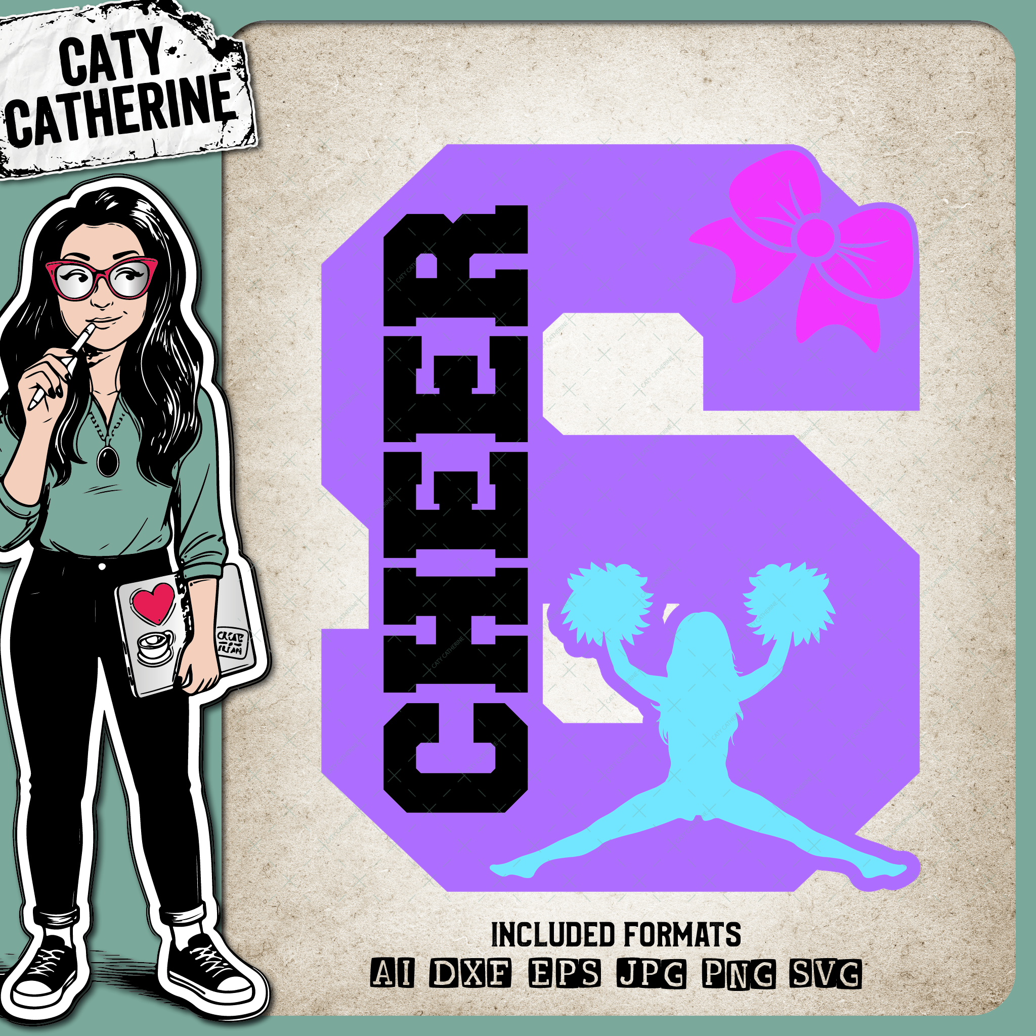 Letter S Cheerleading Monogram Letters – Monograms SVG Design by Caty Catherine