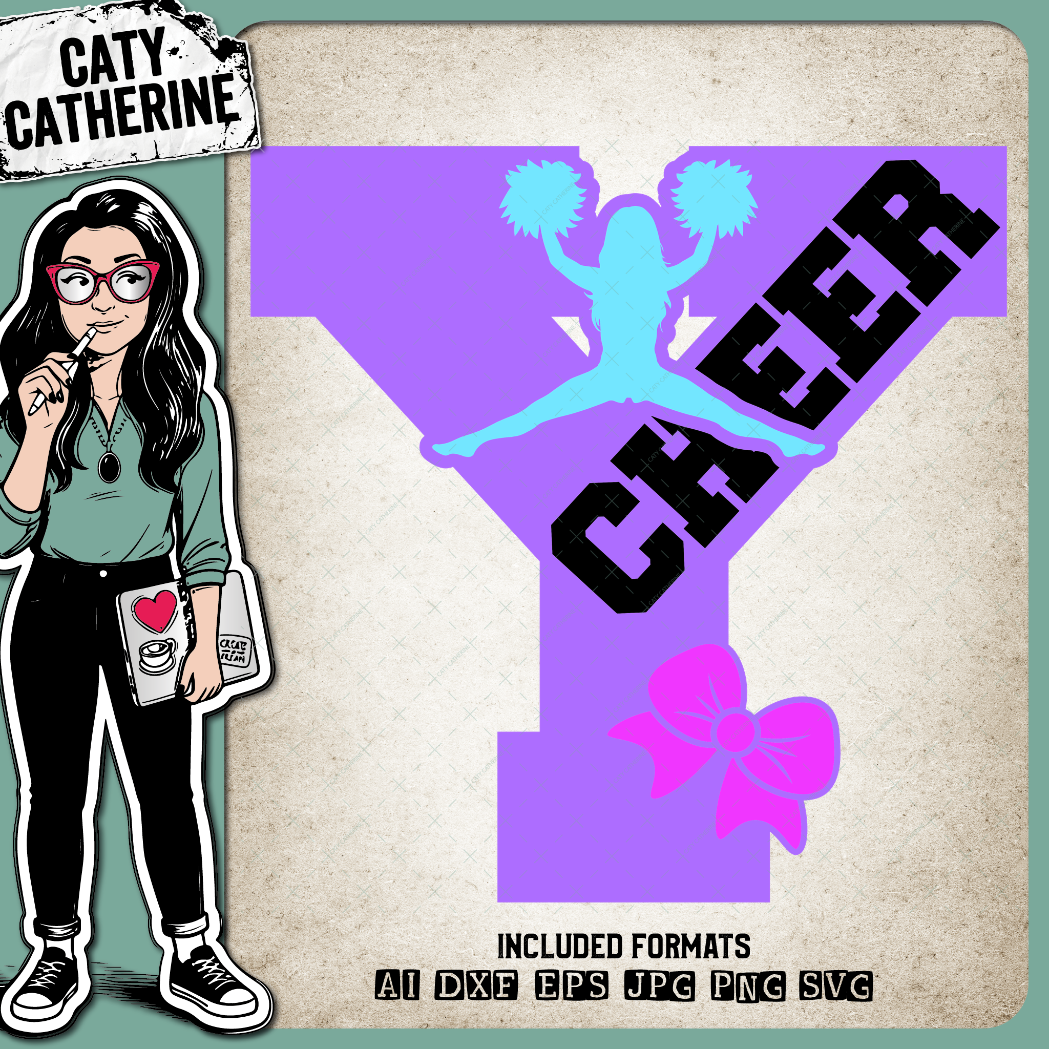 Letter Y Cheerleading Monogram Letters – Monograms SVG Design by Caty Catherine