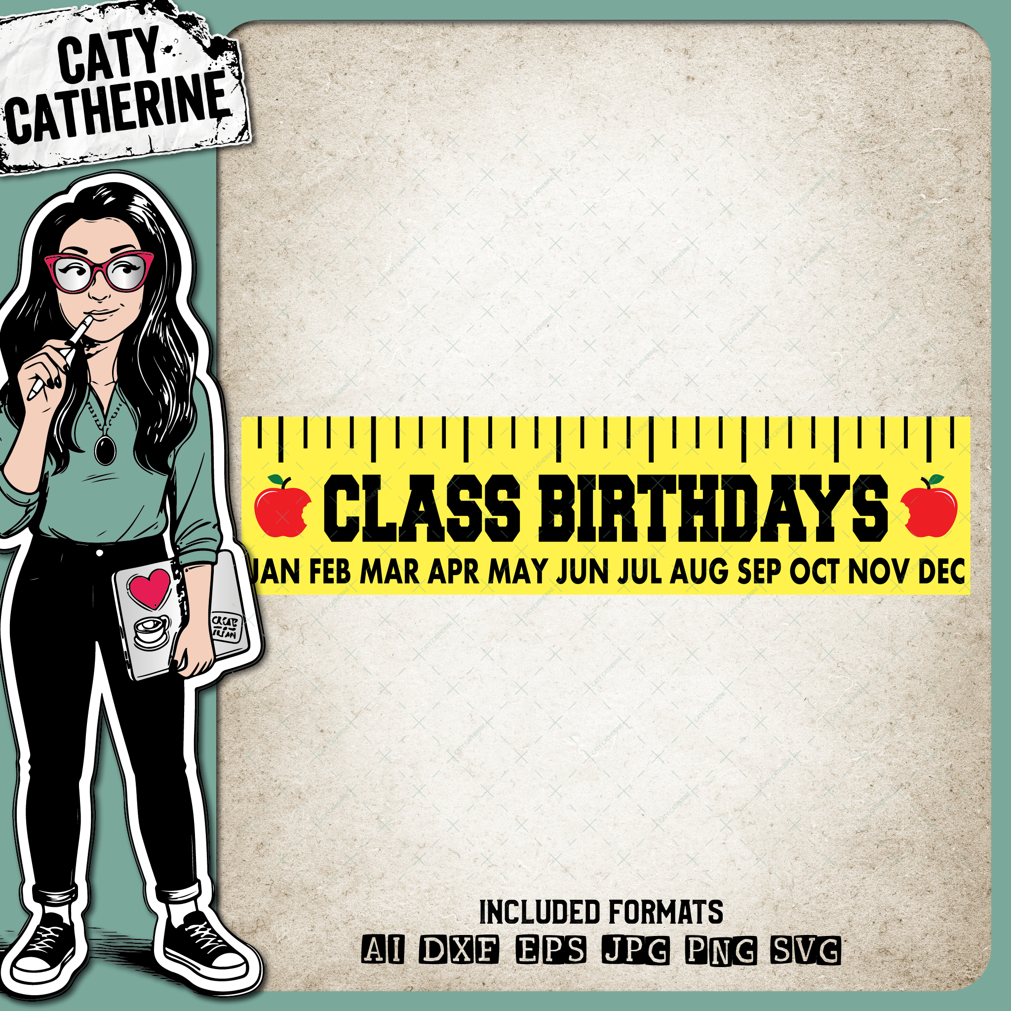 Class Calendar Wood Sign Template – Birthday SVG Design by Caty Catherine