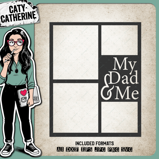 My Dad & Me Photo Frame Shadow Box Collage Template – Family SVG Design by Caty Catherine