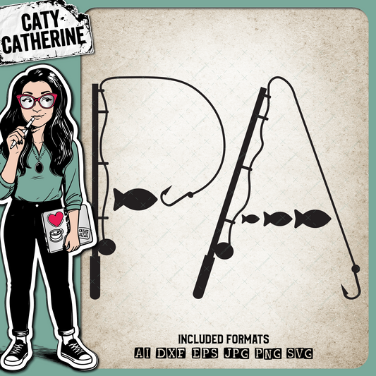 Pa Father's Day Fishing Lure Word Art – Father’s Day SVG Design by Caty Catherine