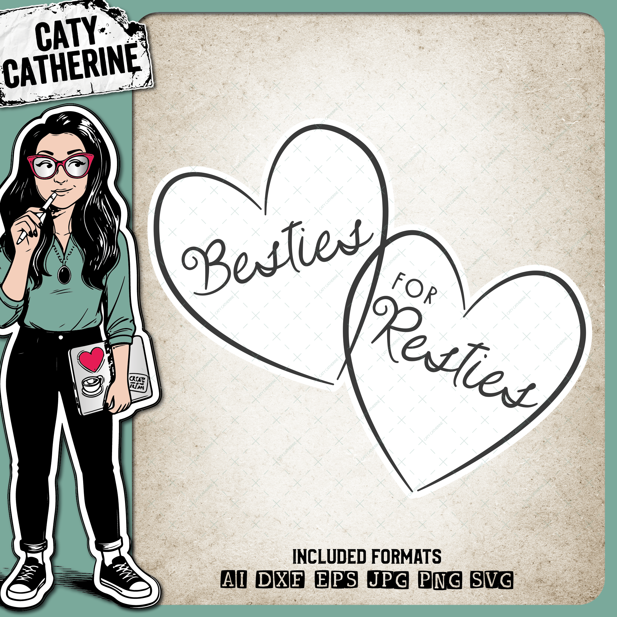 Besties For Resties Best Friend Quote – Friendship SVG Design by Caty Catherine