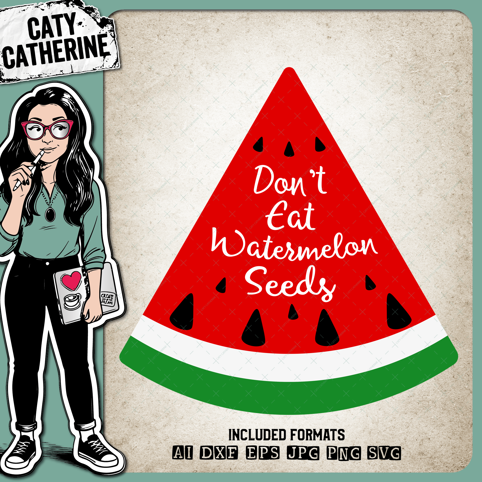 Don't Eat Watermelon Seeds Funny Cute Pregnant – Babies & Kids SVG Design by Caty Catherine