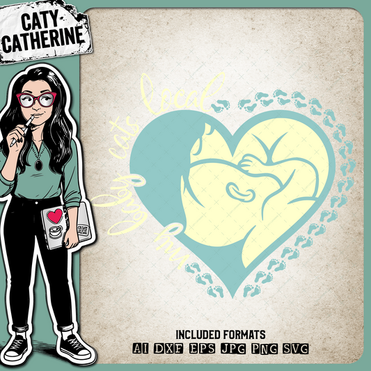 My Baby Eats Local Breastfeeding Love Heart Foot Prints – Babies & Kids SVG Design by Caty Catherine