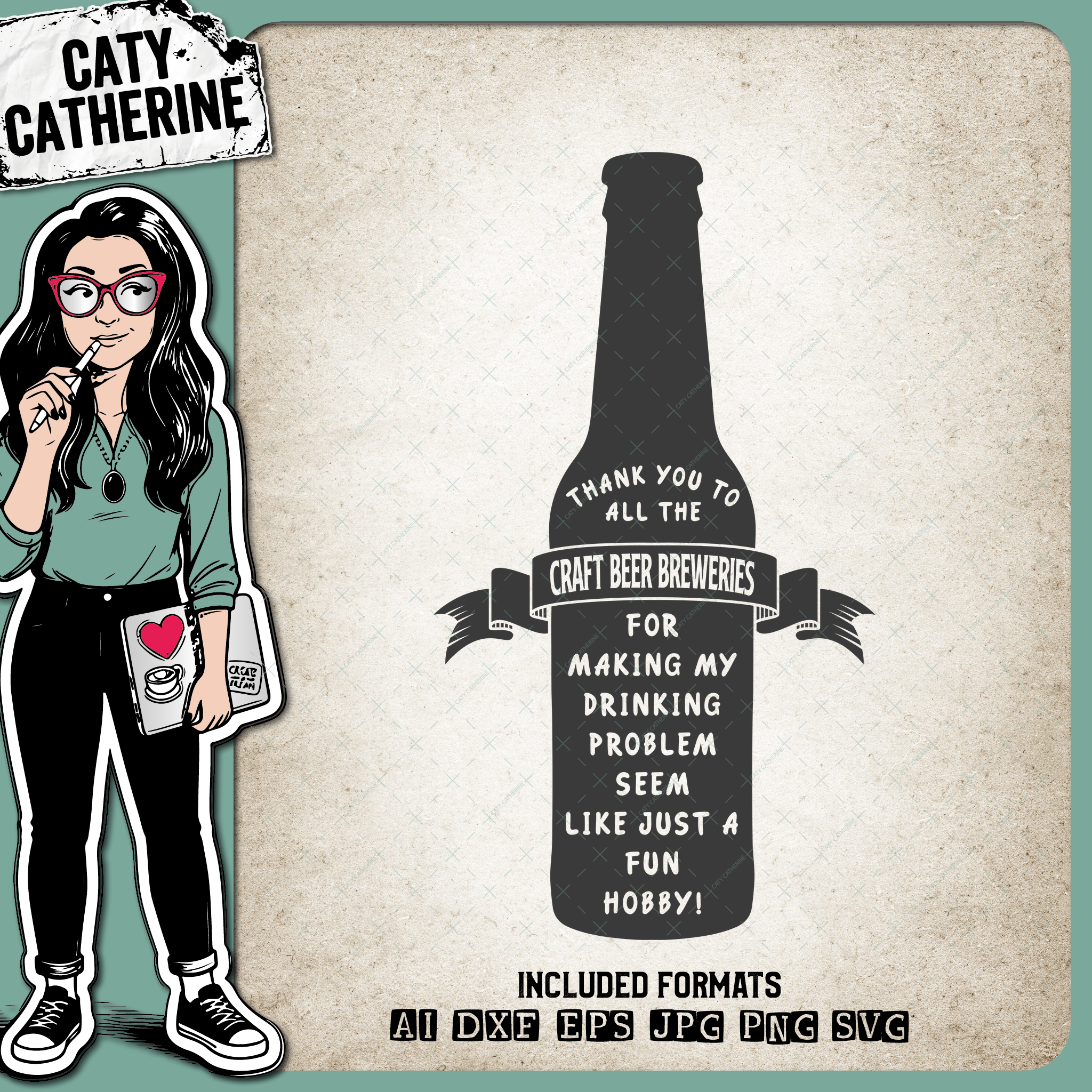 Thank You Craft Beer Breweries Alcohol Problem Fun Hobby – Quotes & Sayings SVG Design by Caty Catherine