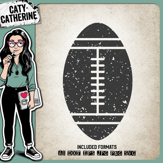 Football Distressed Sports Ball – SVG Design by Caty Catherine