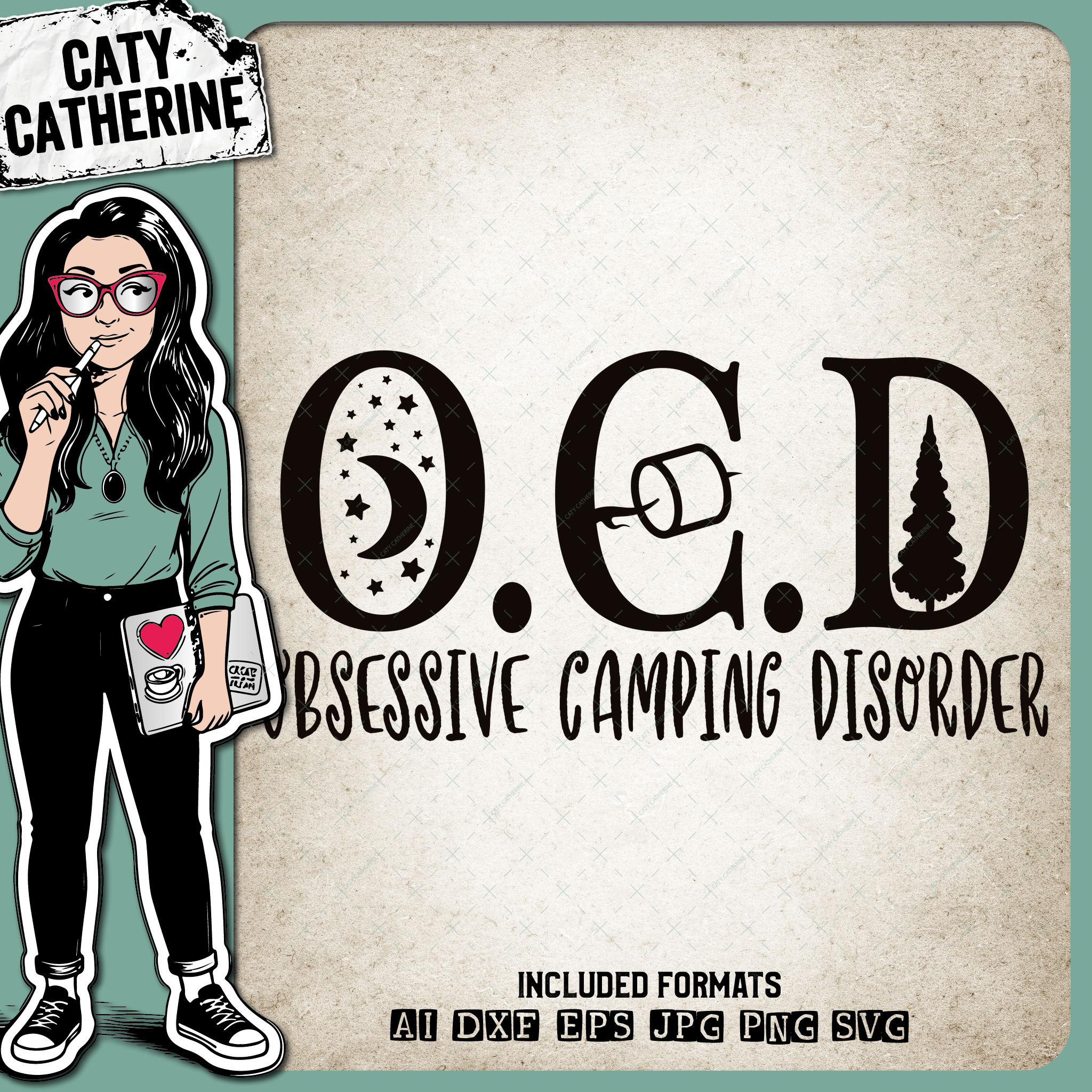 OCD Obsessive Camping Disorder Funny – Outdoors SVG Design by Caty Catherine