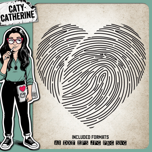 Love Heart Fingerprint – SVG Design by Caty Catherine