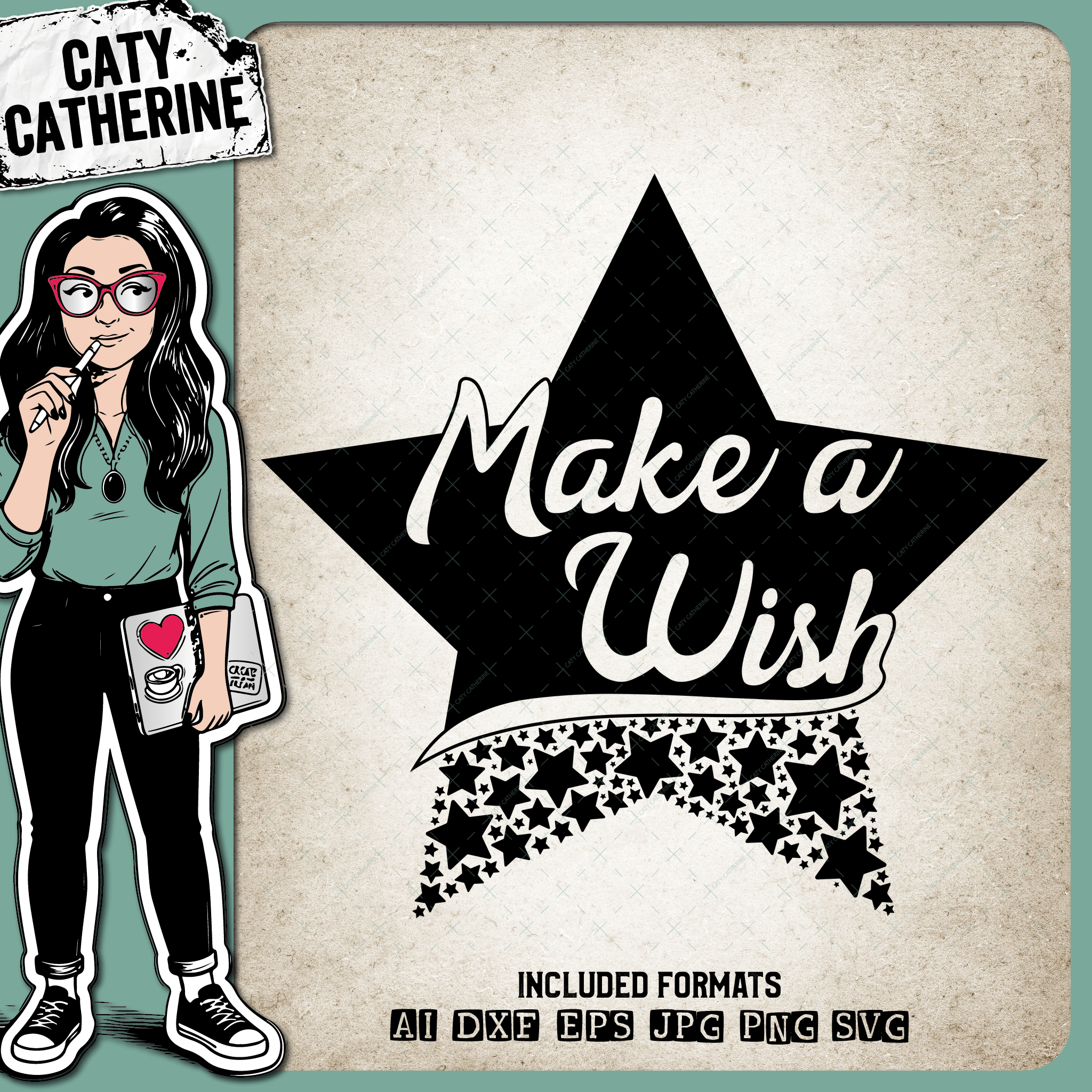 Make A Wish Star – Quotes & Sayings SVG Design by Caty Catherine