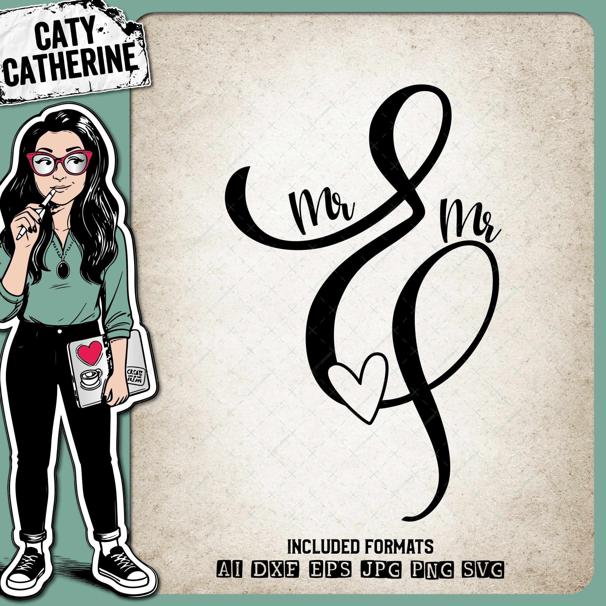 Mr & Mr Ampersand Wedding Anniversary – SVG Design by Caty Catherine