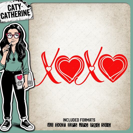 XOXO Love Valentine's – Valentine’s Day SVG Design by Caty Catherine