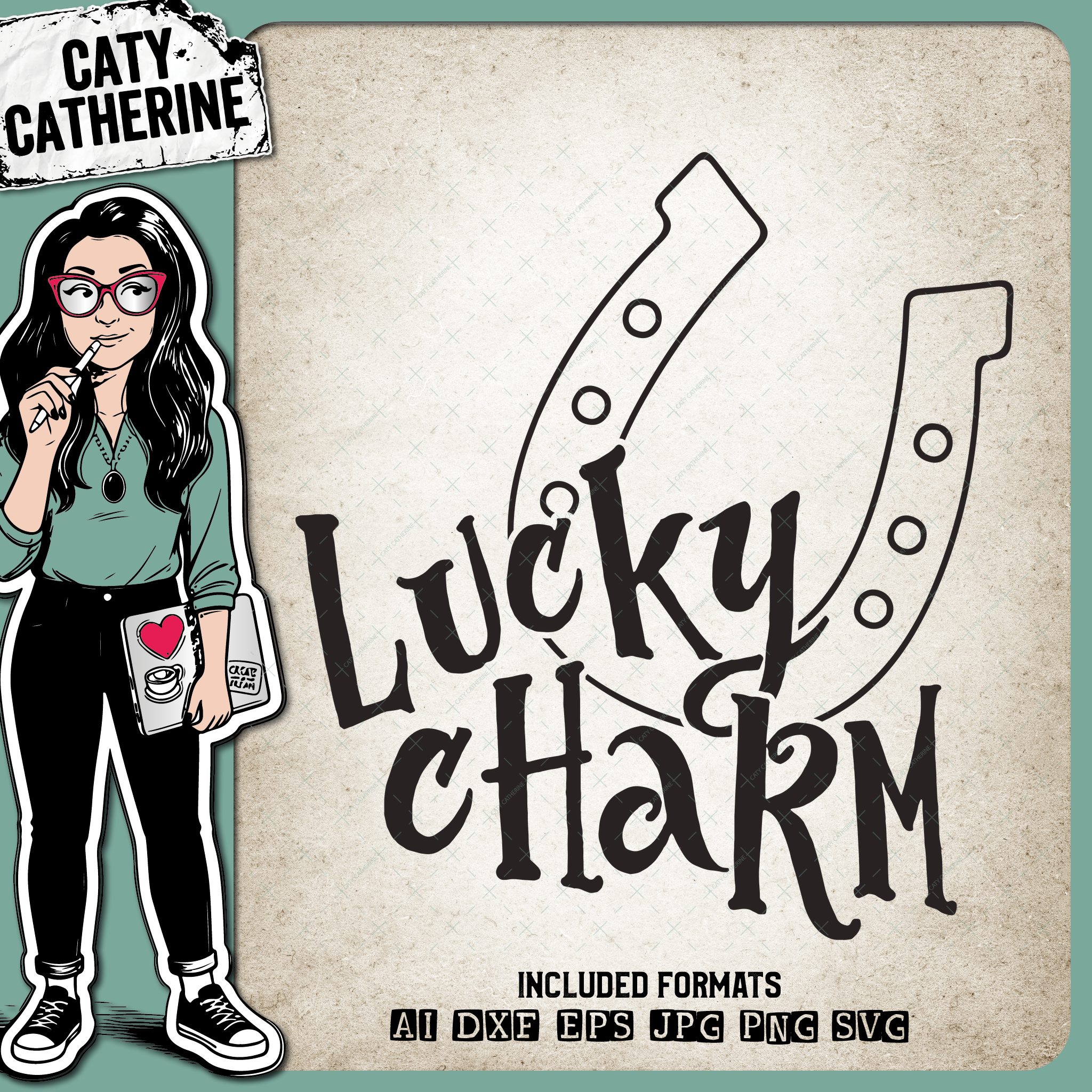 Lucky Charm Horse Shoe St Patrick's Day – SVG Design by Caty Catherine