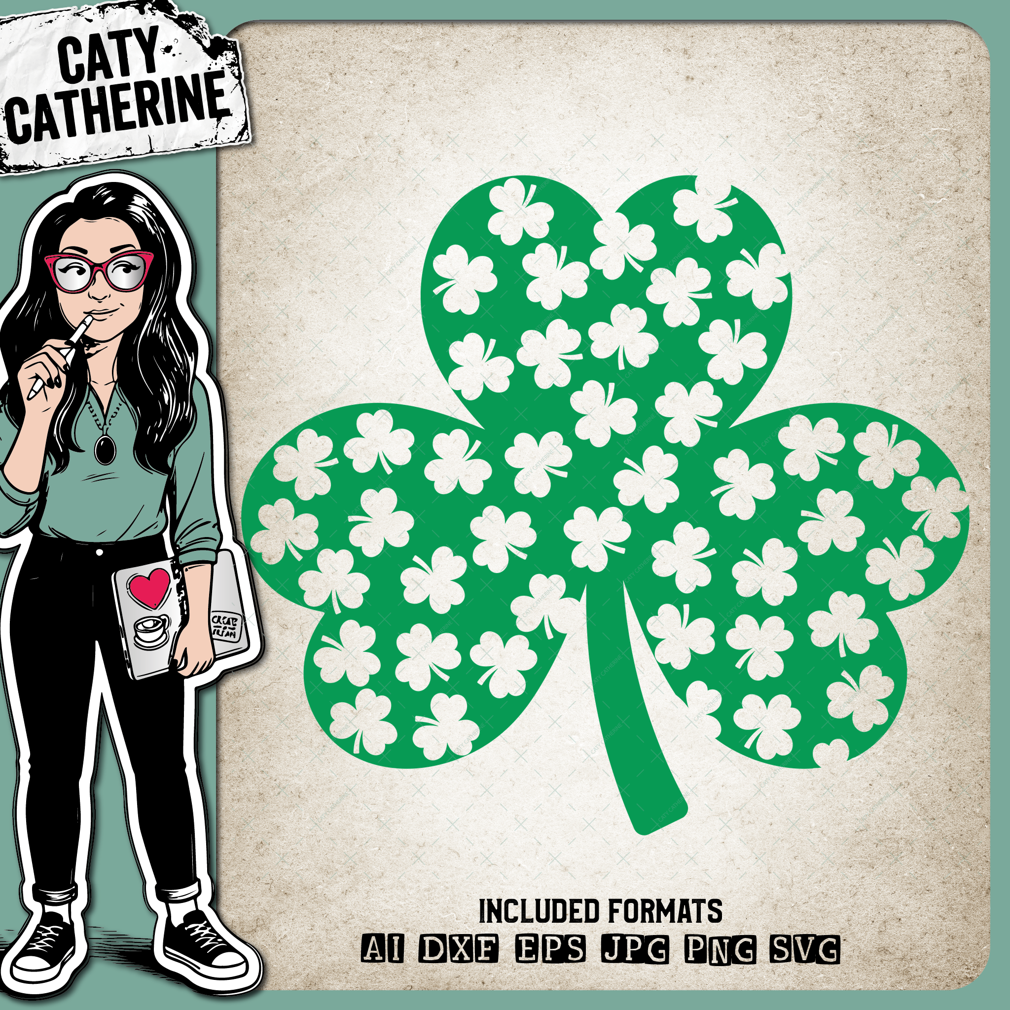 Shamrock Pattern St Patrick's Day – SVG Design by Caty Catherine
