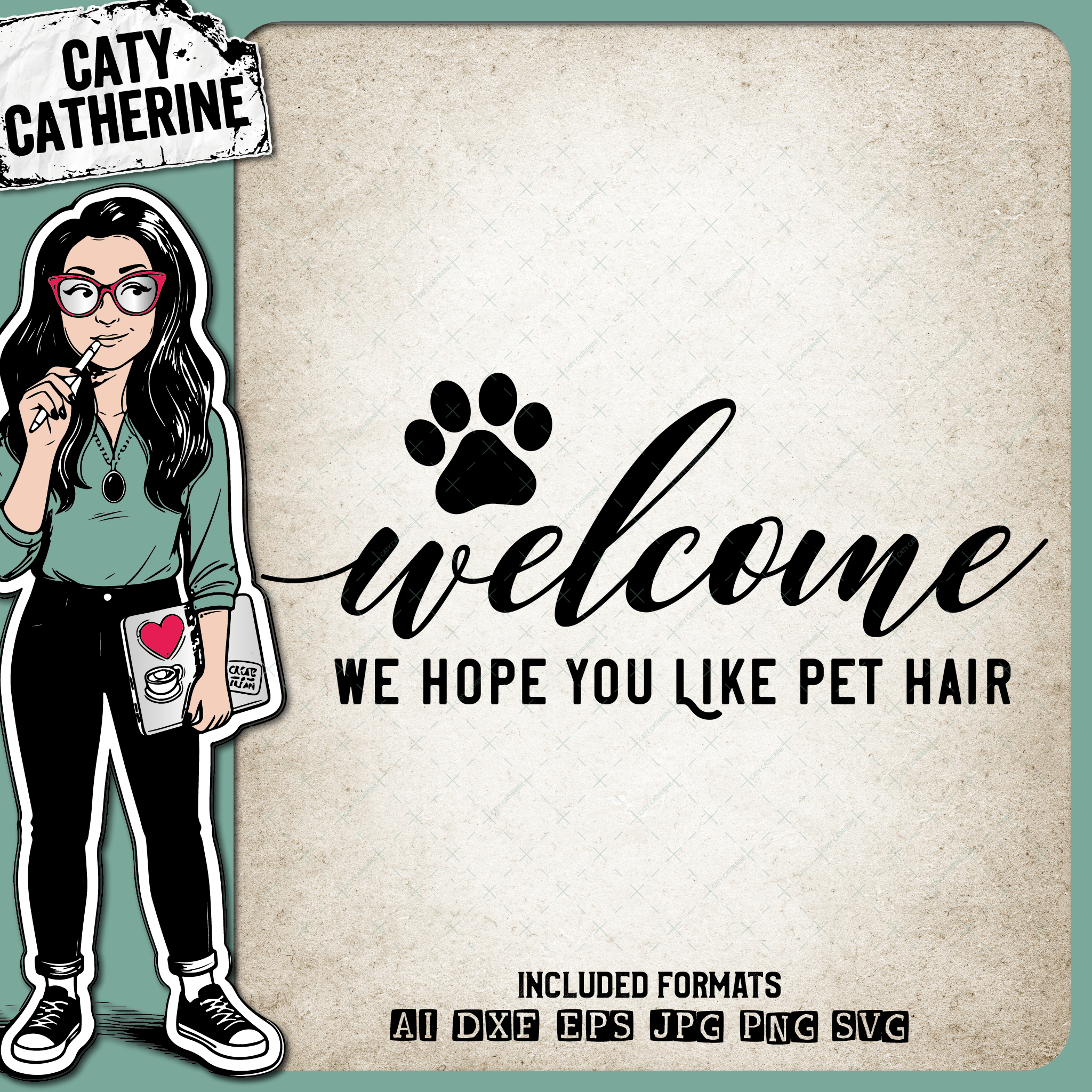DIY Welcome Coir Mat We Hope You Like Pet Hair Funny – Home Decor SVG Design by Caty Catherine
