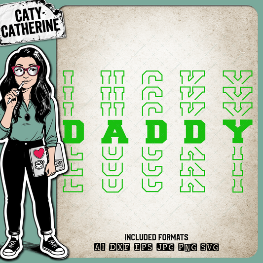 St Patrick's Day Stacked Mirrored Letters Lucky Daddy – SVG Design by Caty Catherine