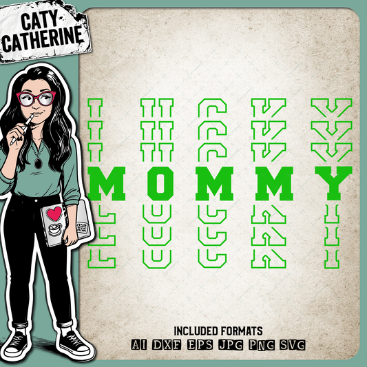 St Patrick's Day Stacked Mirrored Letters Lucky Mommy – SVG Design by Caty Catherine