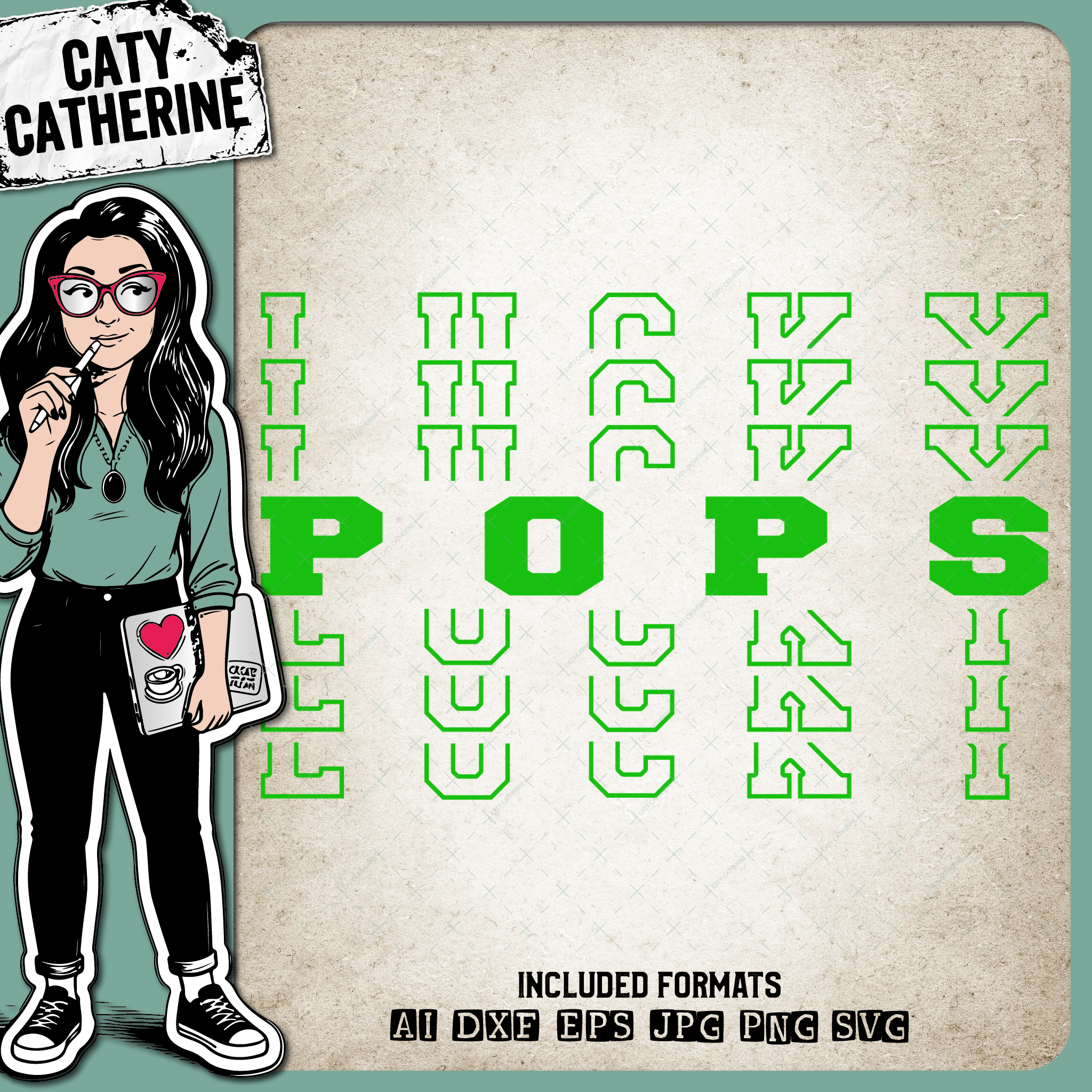 St Patrick's Day Stacked Mirrored Letters Lucky Pops – SVG Design by Caty Catherine