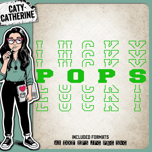 St Patrick's Day Stacked Mirrored Letters Lucky Pops – SVG Design by Caty Catherine