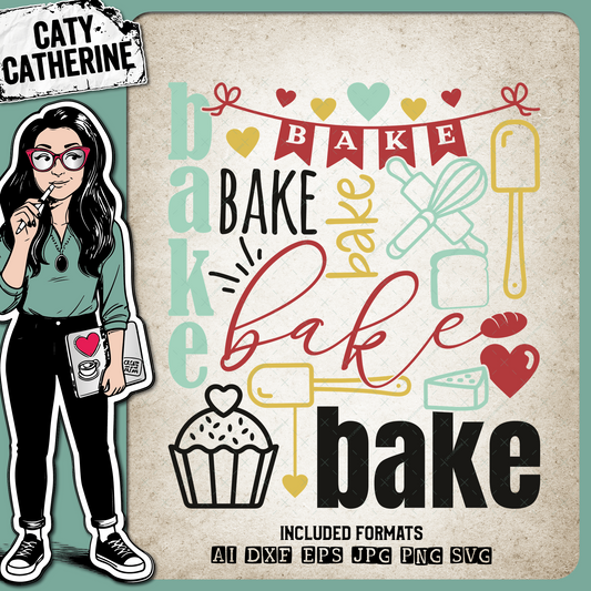 Bake Typography Baking Graphic – Food & Drink SVG Design by Caty Catherine