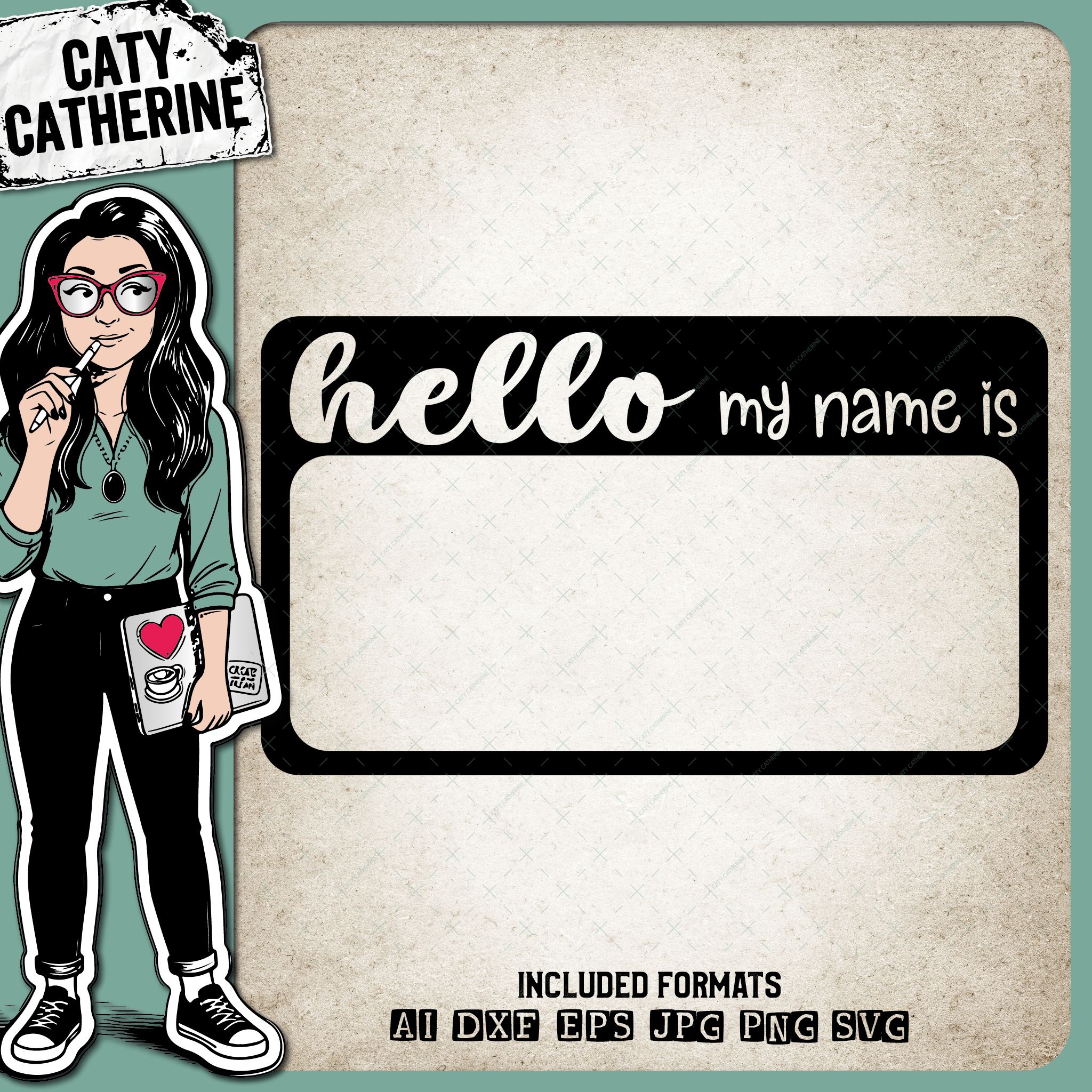 Hello My Name Is Badge Pregnancy Announcement – Babies & Kids SVG Design by Caty Catherine