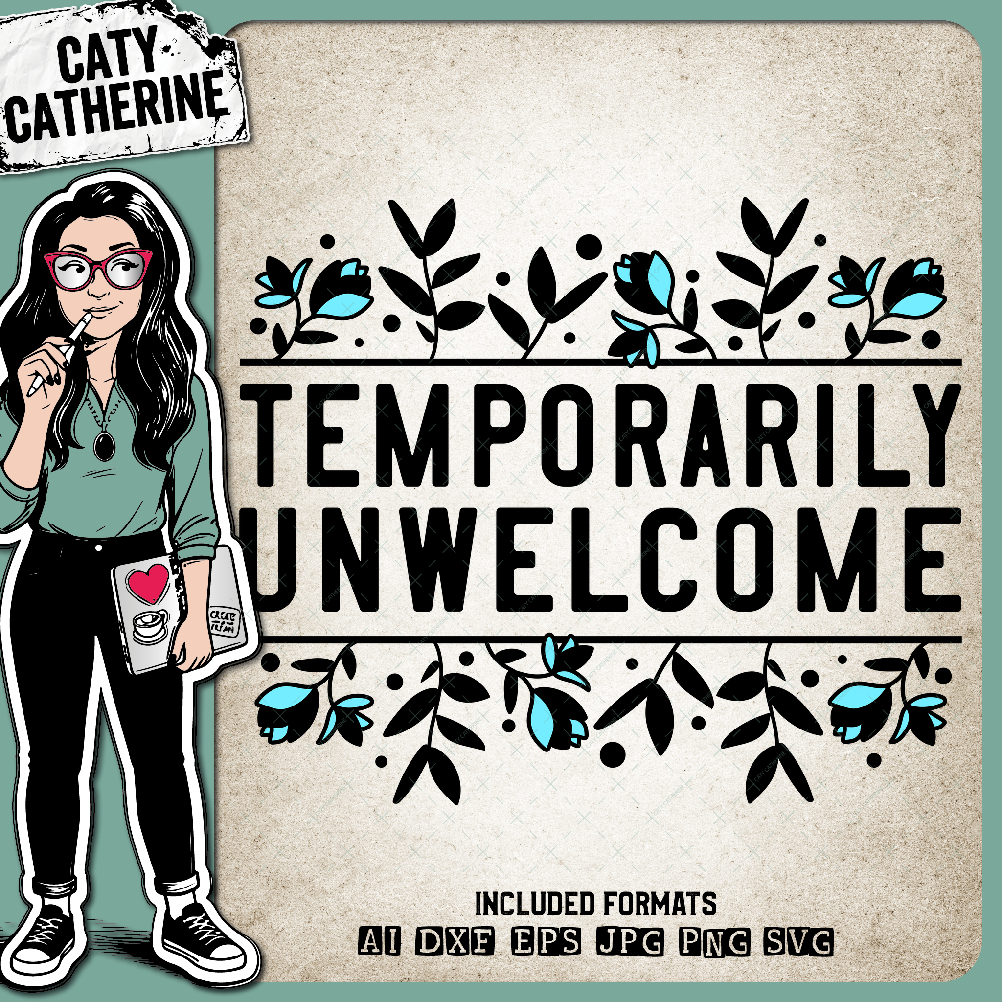 Temporarily Unwelcome DIY Coir Welcome Mat for Covid-19 Lockdown – Home Decor SVG Design by Caty Catherine