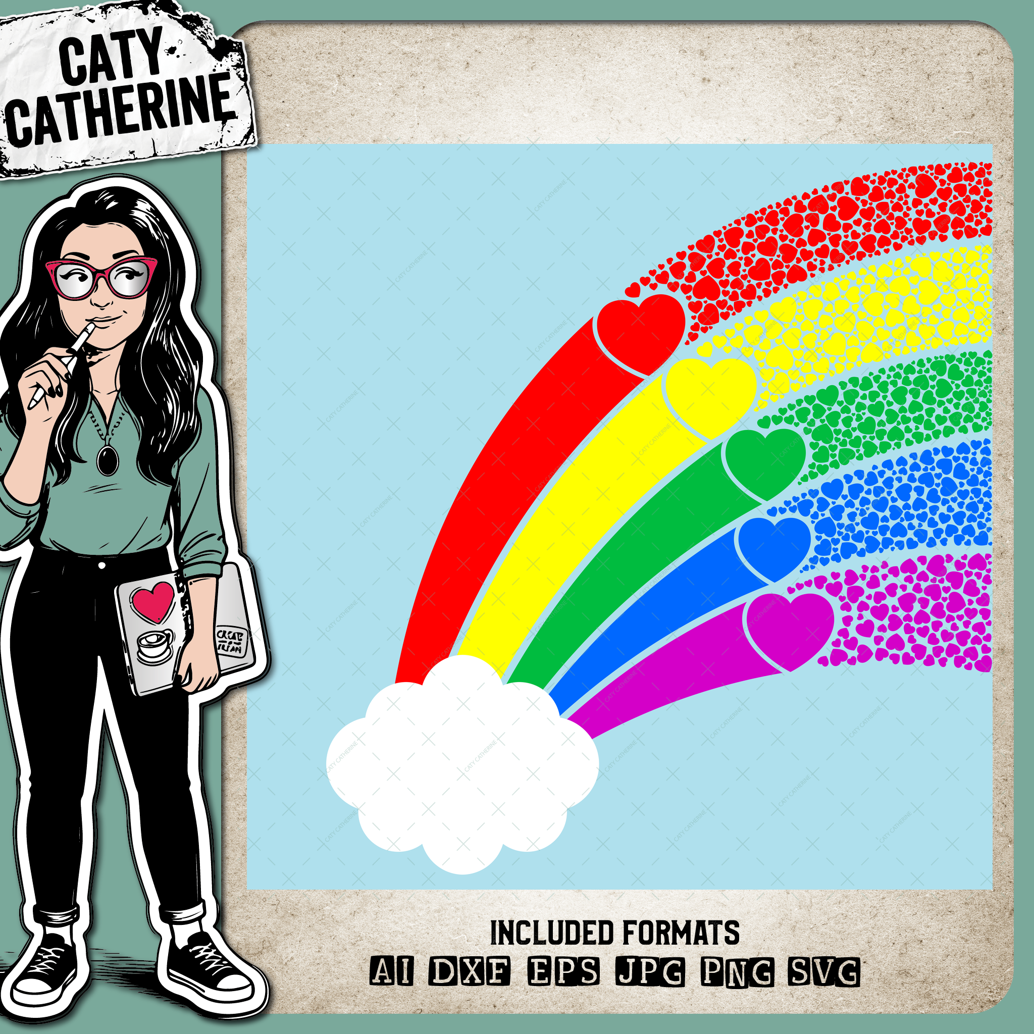 Love Heart Rainbow – SVG Design by Caty Catherine