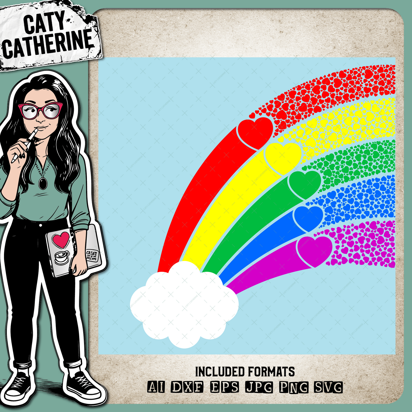 Love Heart Rainbow – SVG Design by Caty Catherine