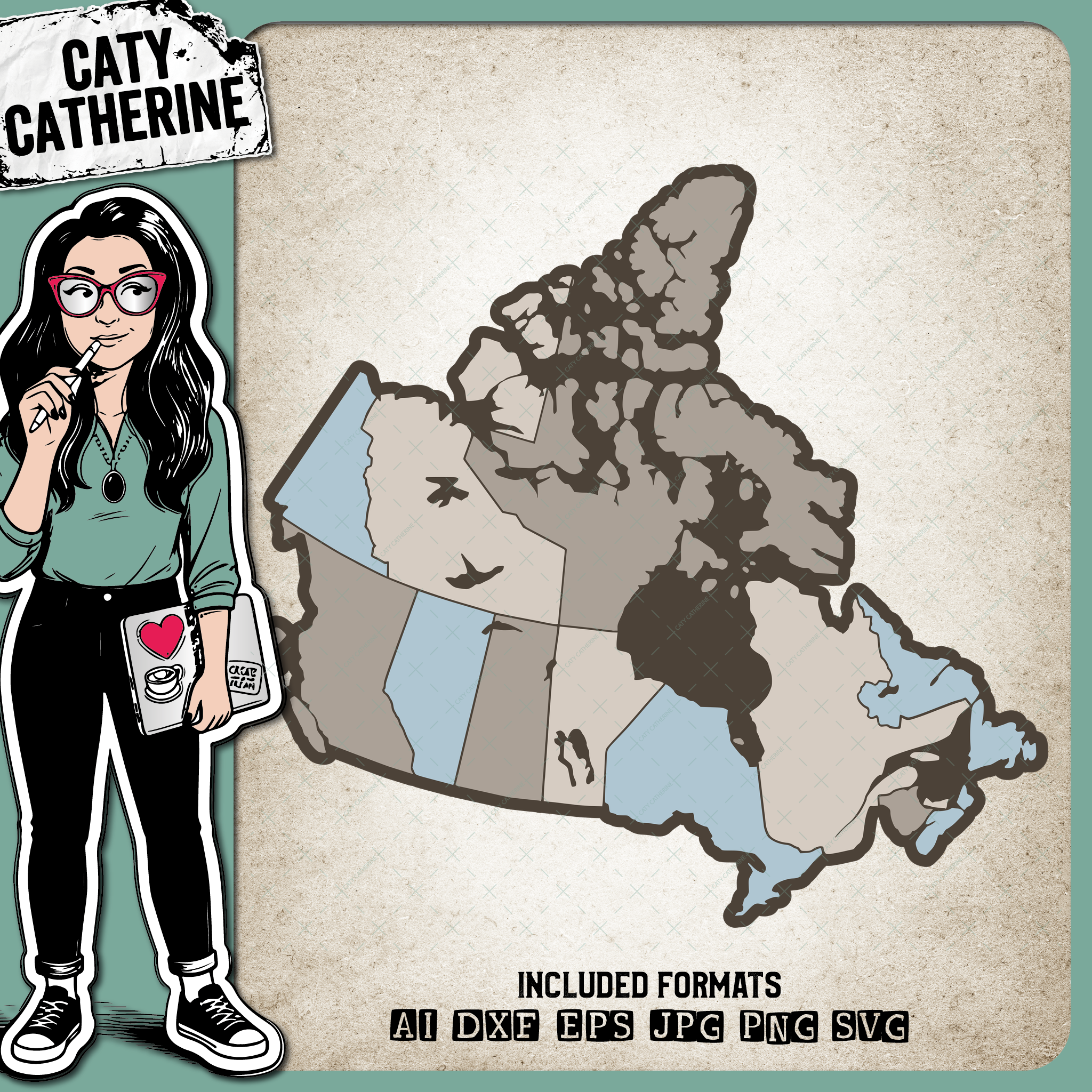 Canada Provinces Travel Photo Map Template – SVG Design by Caty Catherine