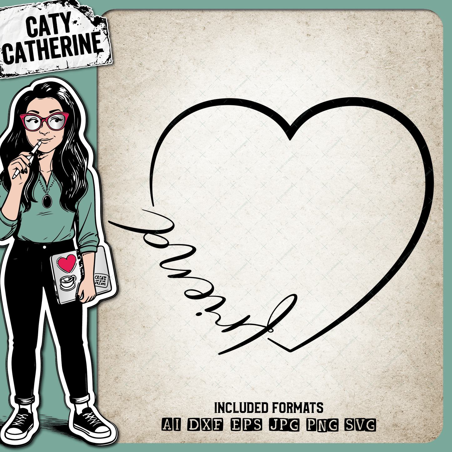 Friend Love Heart – Friendship SVG Design by Caty Catherine