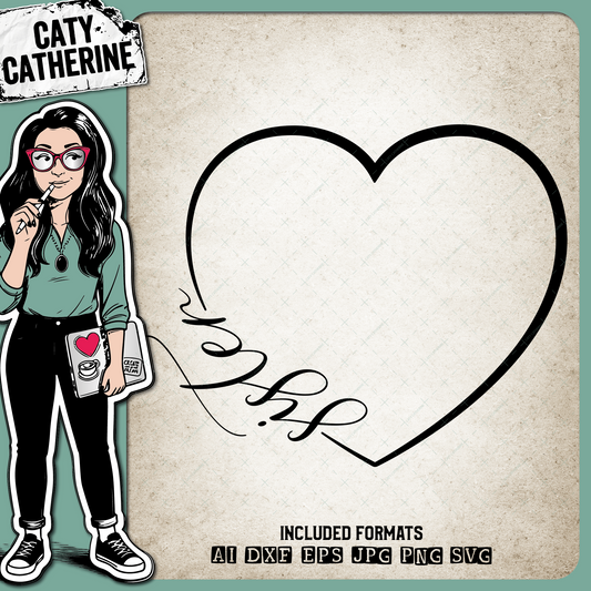 Sister Love Heart – Family SVG Design by Caty Catherine