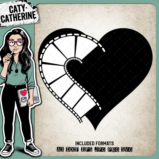 Movie Reel Love Heart Photo Frame – SVG Design by Caty Catherine