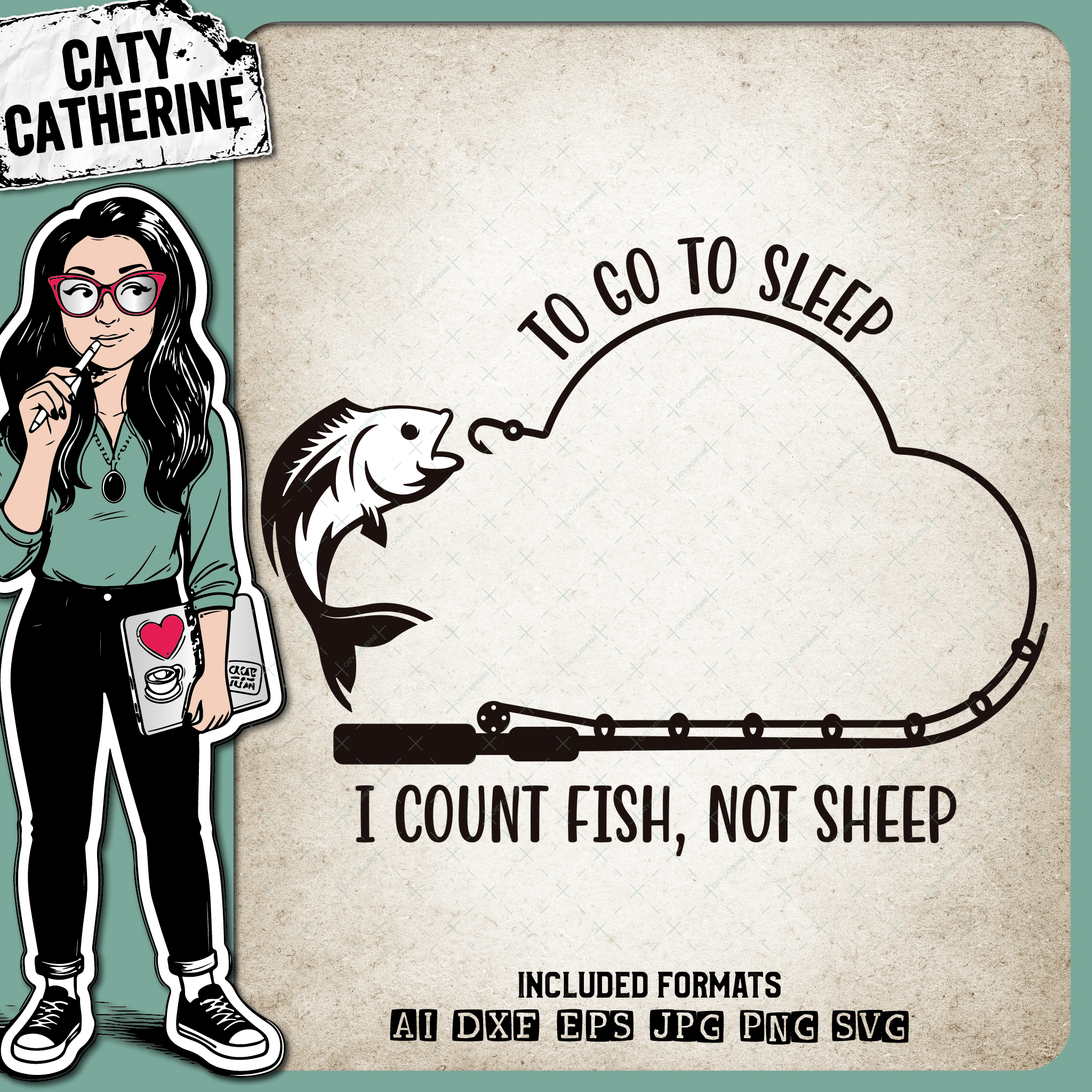 To Go To Sleep I Count Fish Not Sheep Nursery – Quotes & Sayings SVG Design by Caty Catherine