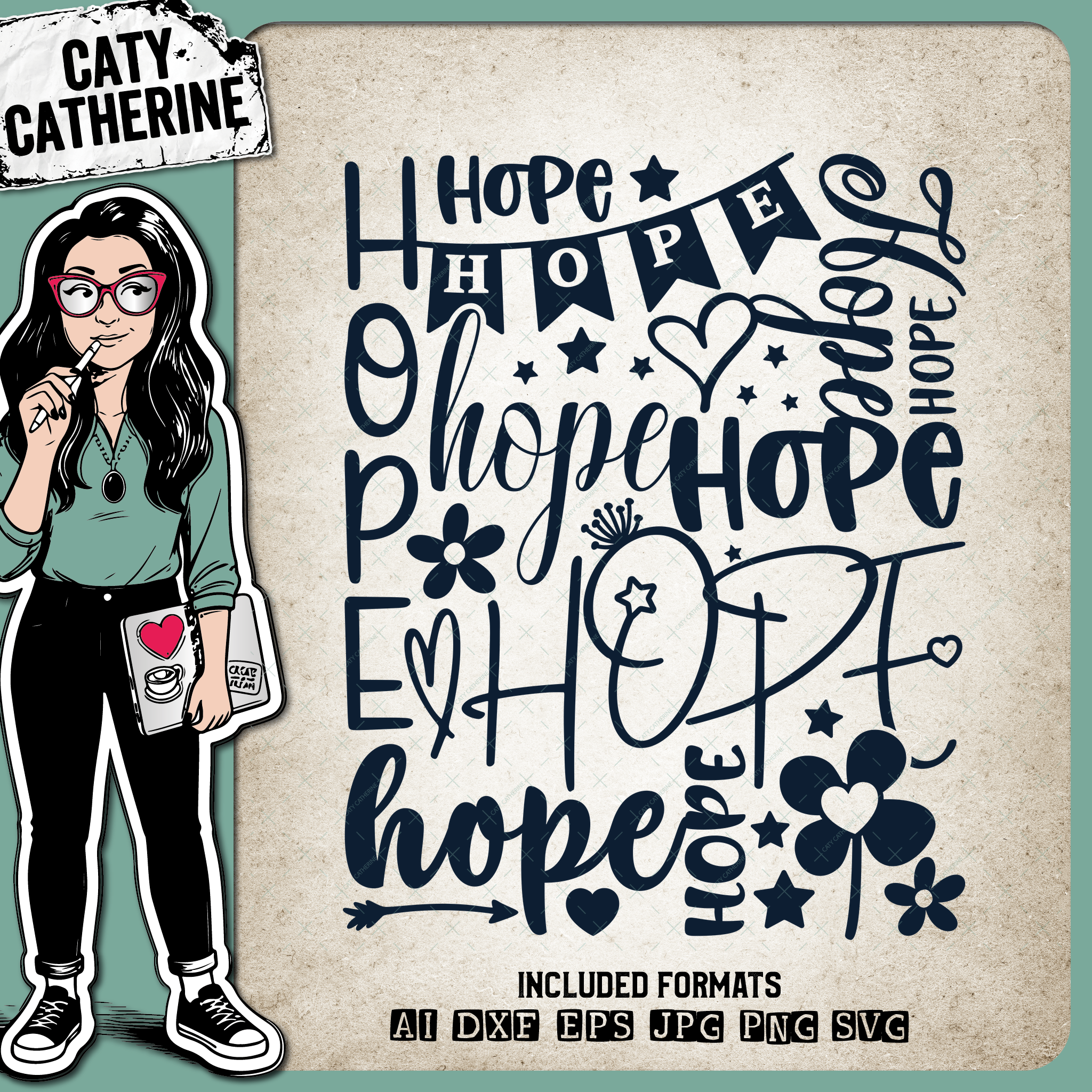 Hope Word Art Typography Graphic – Quotes & Sayings SVG Design by Caty Catherine