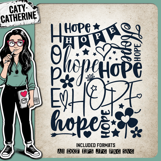 Hope Word Art Typography Graphic – Quotes & Sayings SVG Design by Caty Catherine