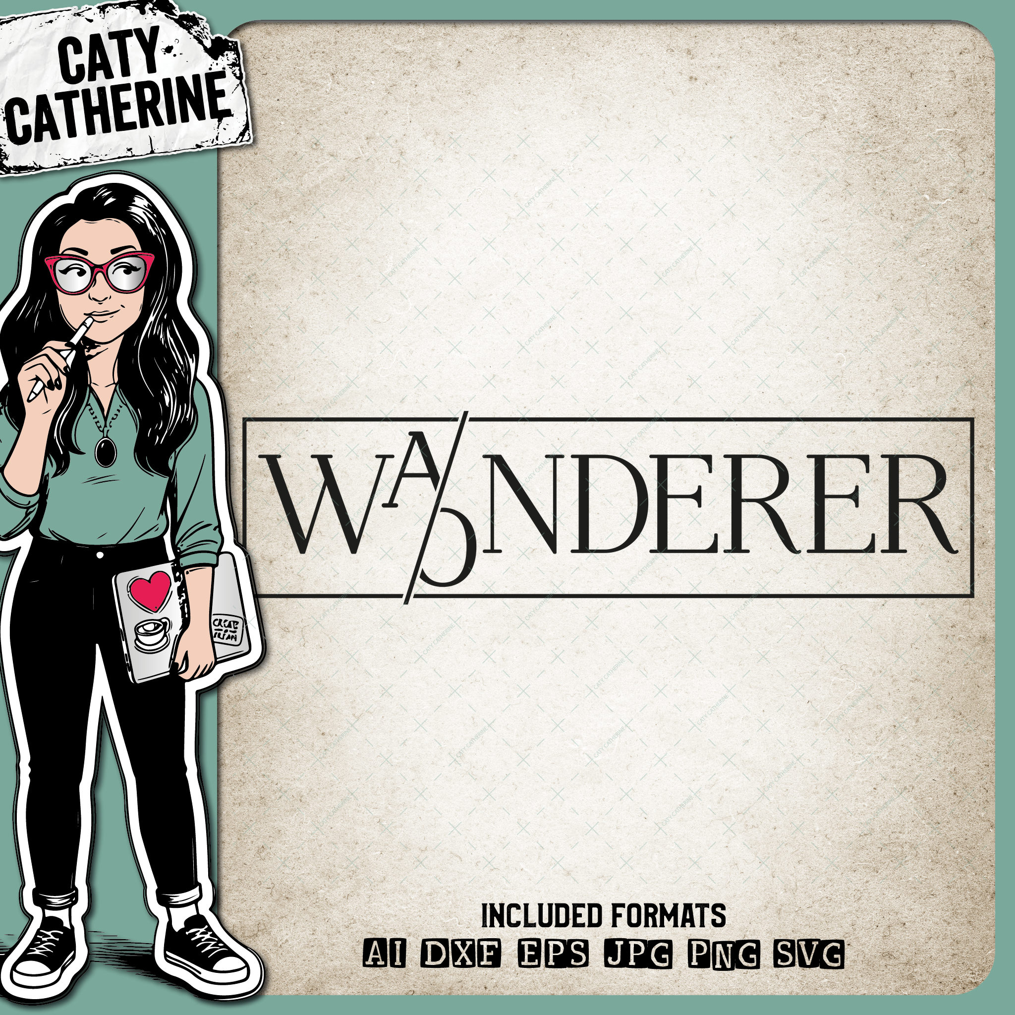 Wanderer / Wonderer Travel Adventure Quote – Outdoors SVG Design by Caty Catherine