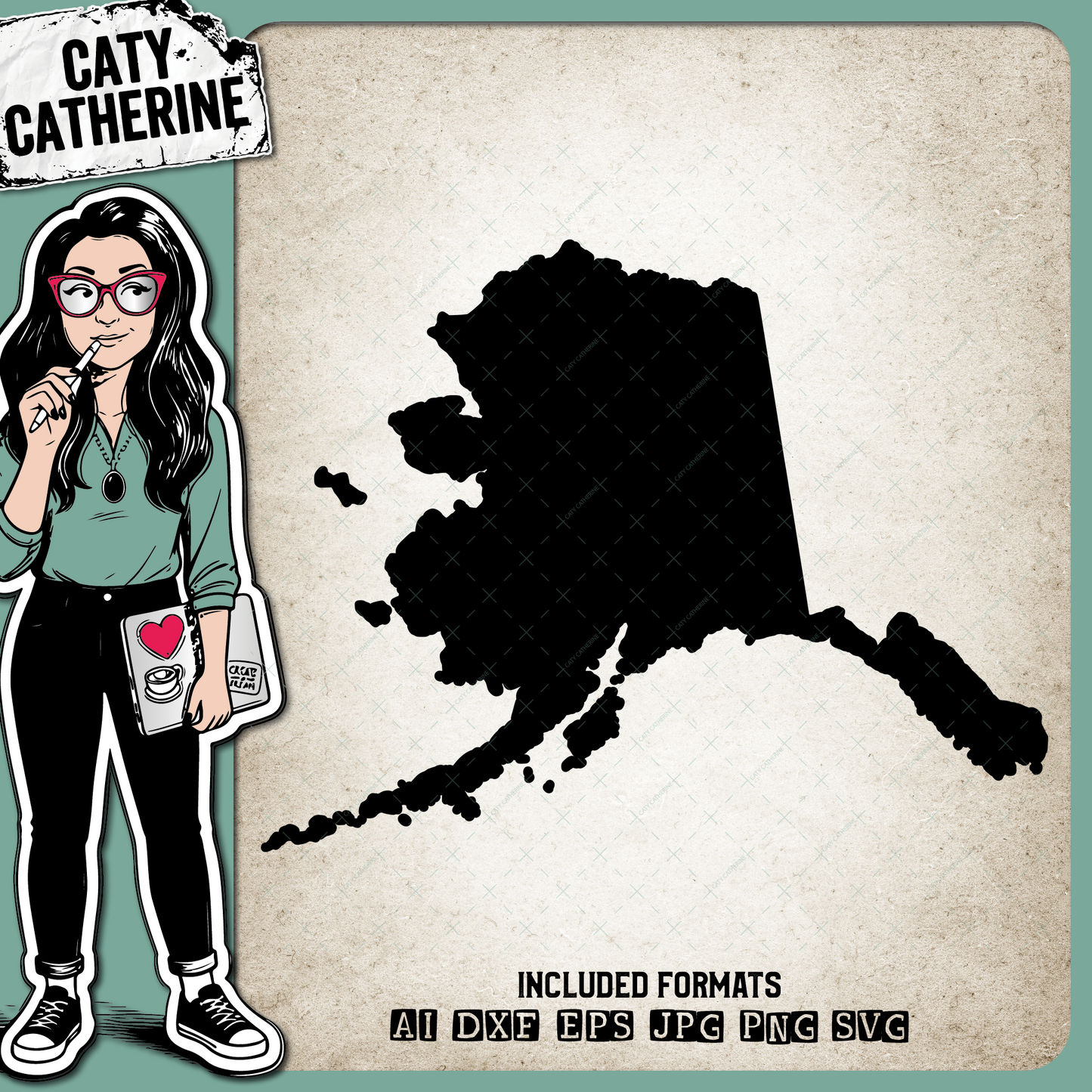 Alaska Blank Template US State – Travel SVG Design by Caty Catherine