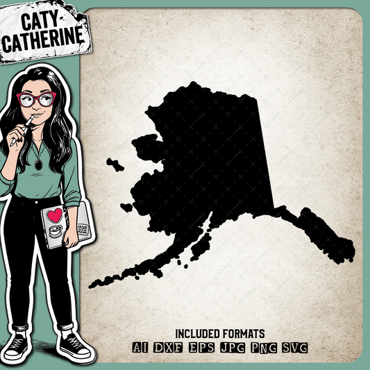 Alaska Blank Template US State – Travel SVG Design by Caty Catherine