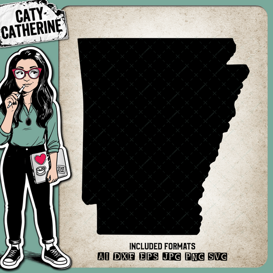 Arkansas Blank Template US State – Travel SVG Design by Caty Catherine