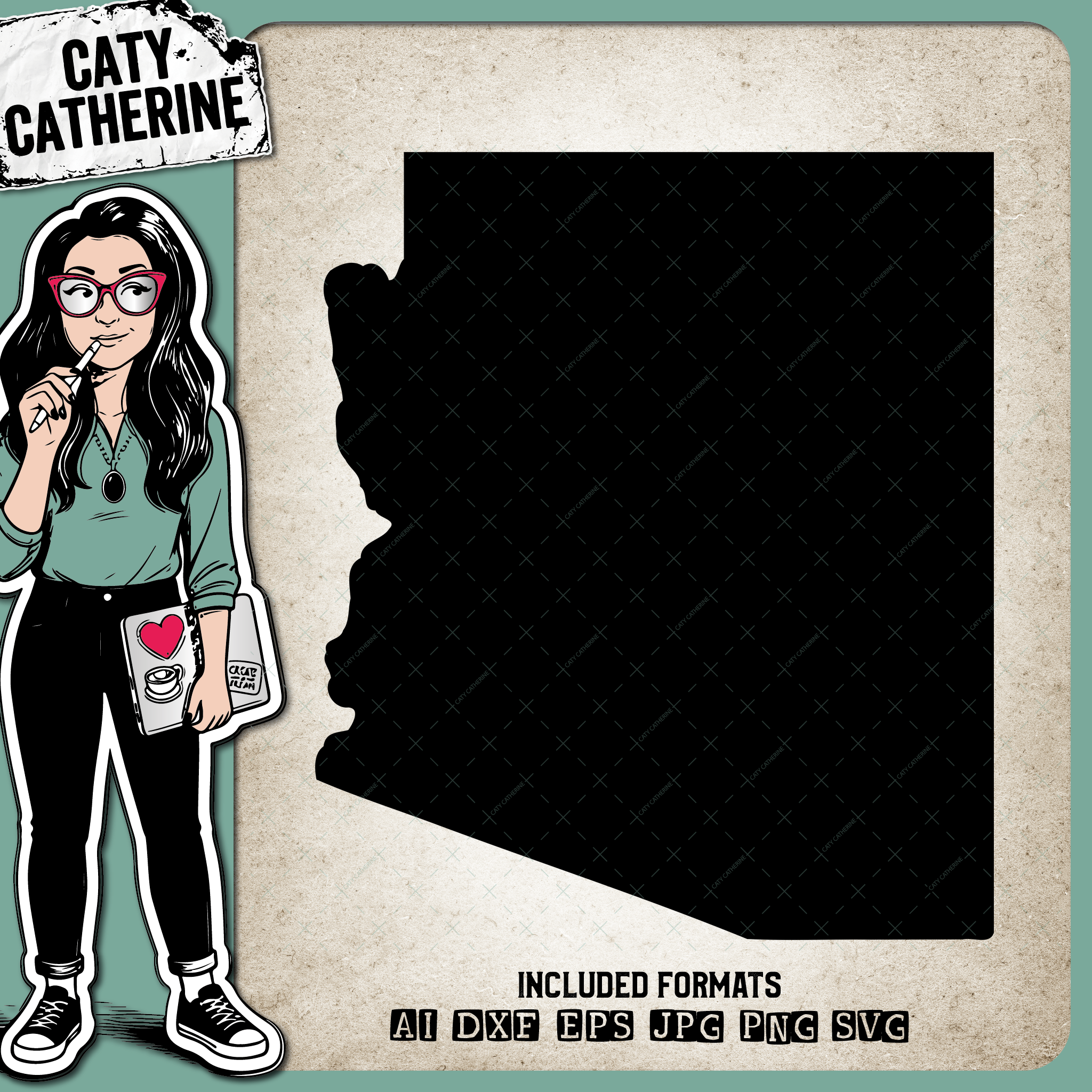 Arizona Blank Template US State – Travel SVG Design by Caty Catherine