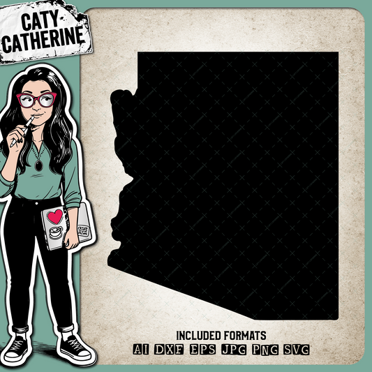 Arizona Blank Template US State – Travel SVG Design by Caty Catherine