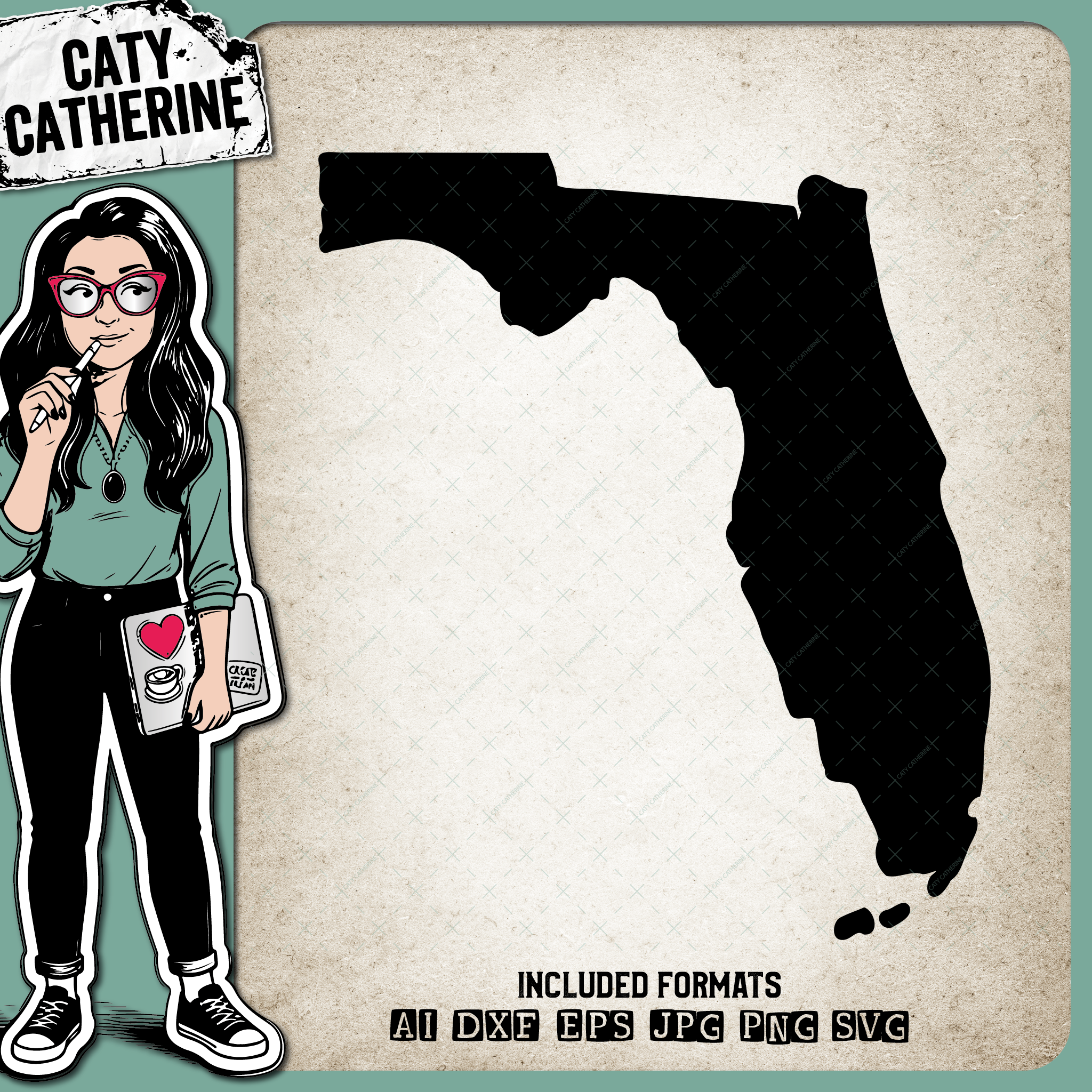 Florida Blank Template US State – Travel SVG Design by Caty Catherine