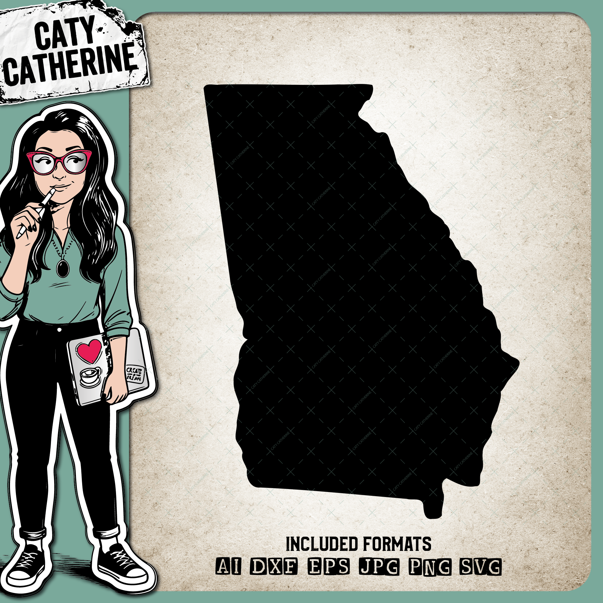 Georgia Blank Template US State – Travel SVG Design by Caty Catherine