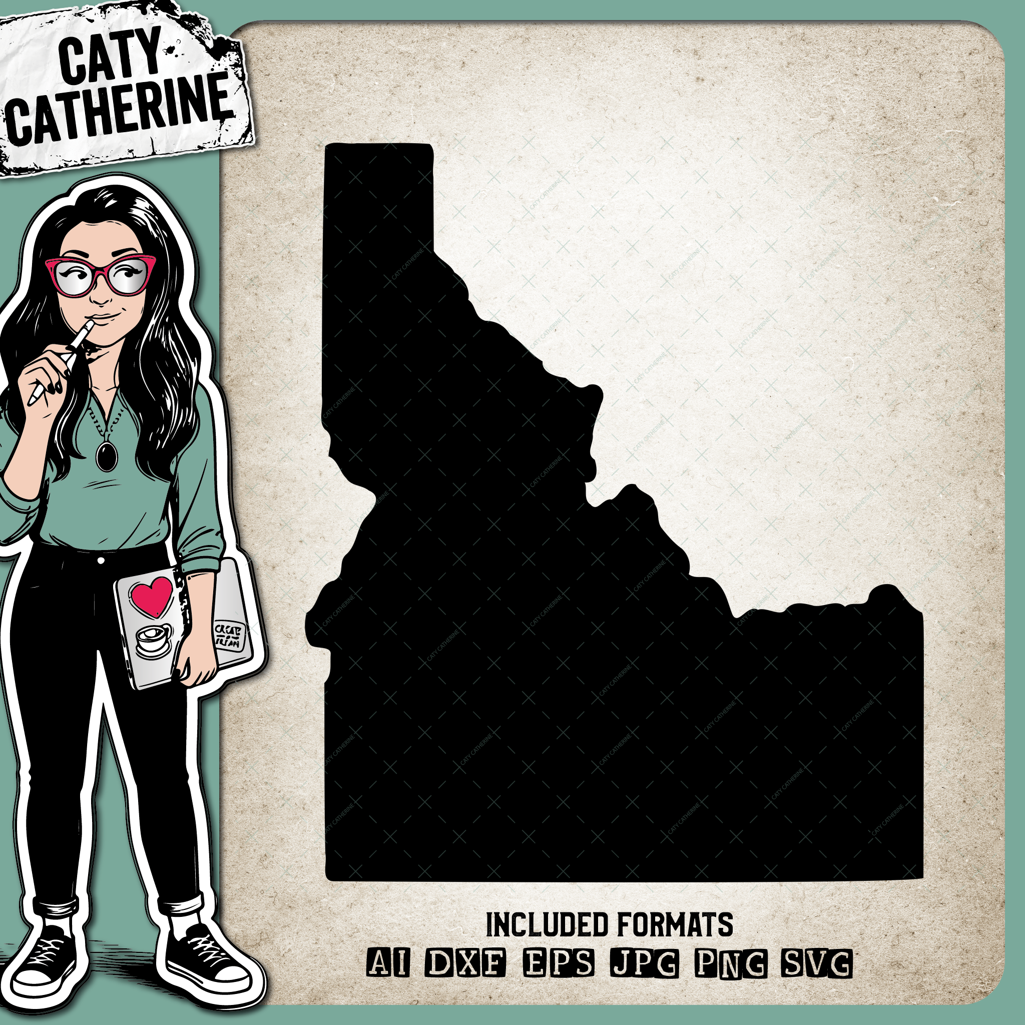 Idaho Blank Template US State – Travel SVG Design by Caty Catherine