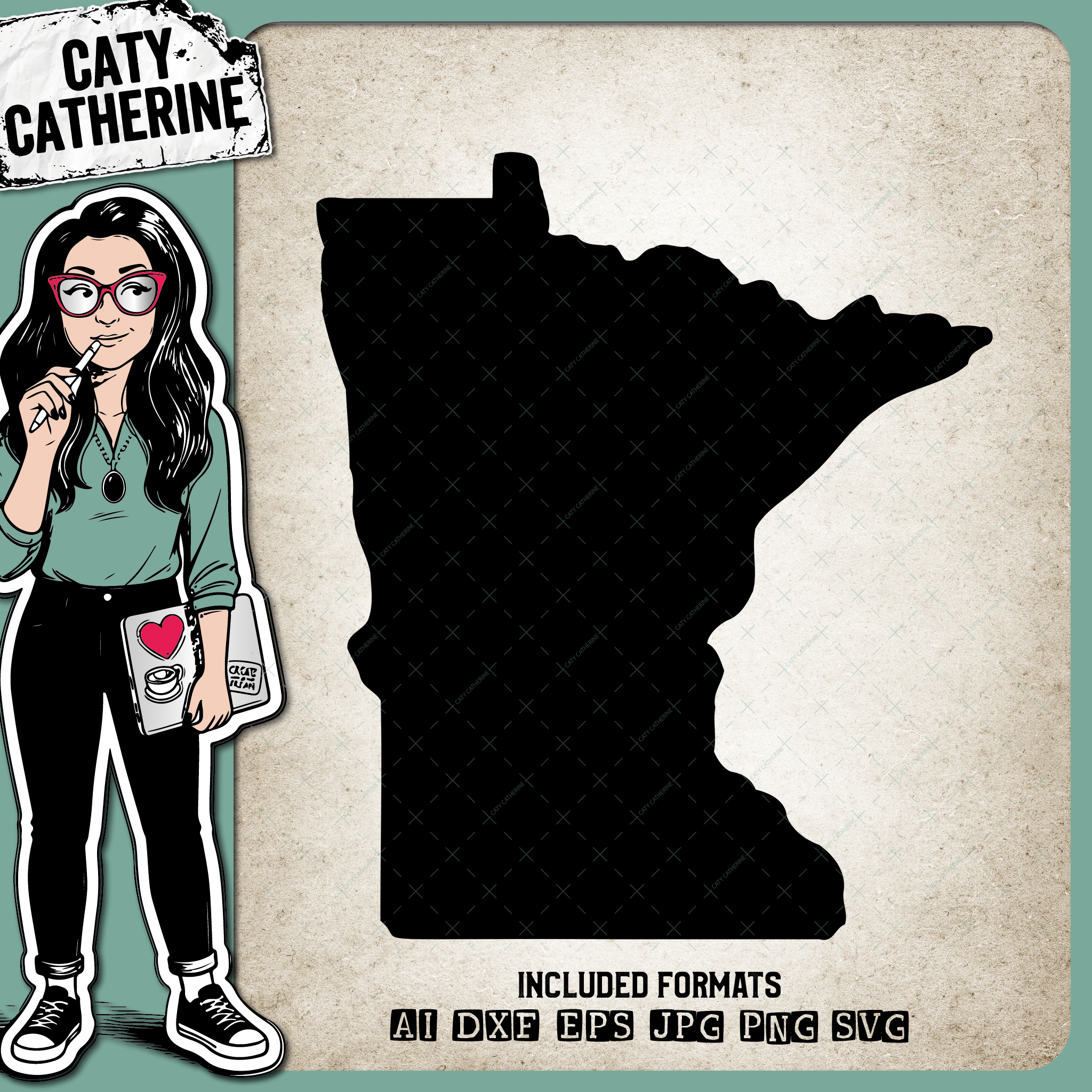 Minnesota Blank Template US State – Travel SVG Design by Caty Catherine