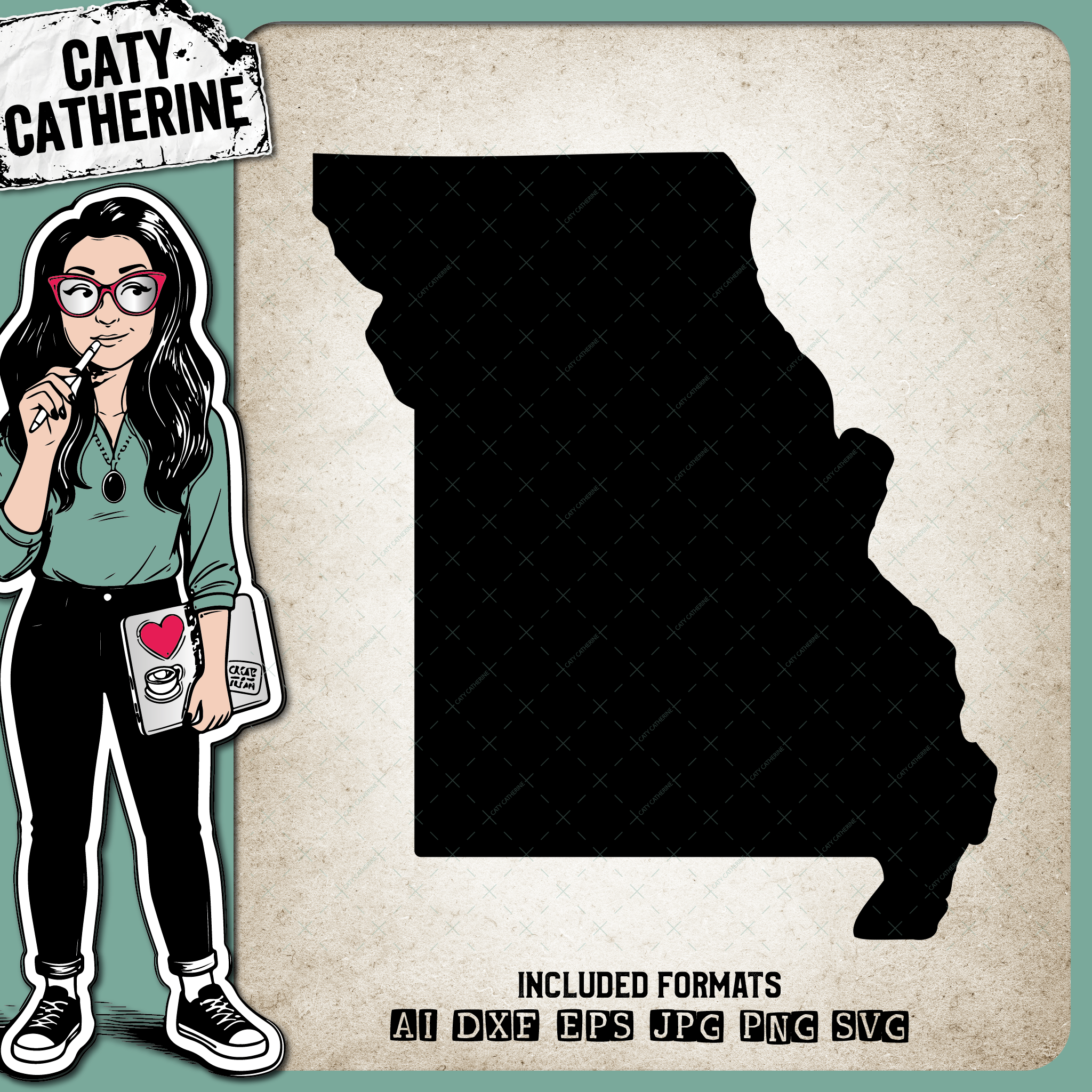 Missouri Blank Template US State – Travel SVG Design by Caty Catherine